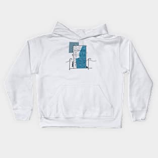 Suburban blue house Kids Hoodie